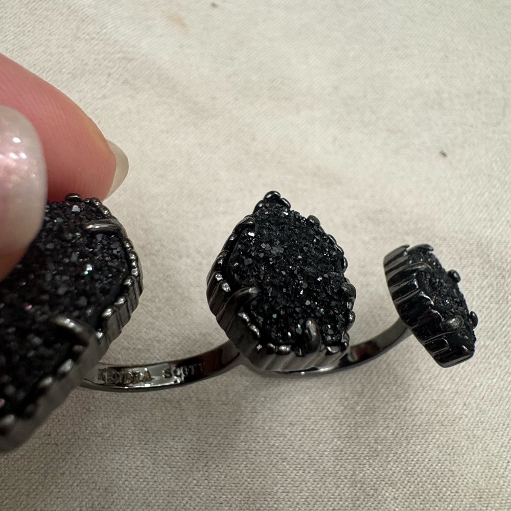 Kendra Scott black drusy Naomi ring - Picture 2 of 3
